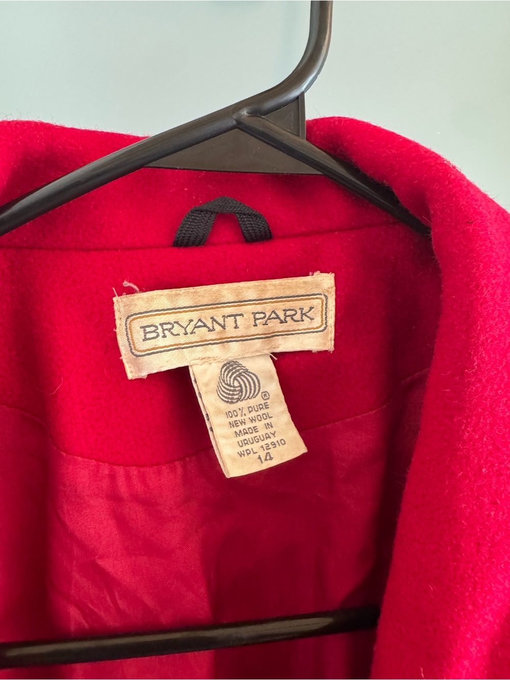 Vintage Bryant Park 100% Wool Red Overcoat Size 14 - Picture 2 of 3